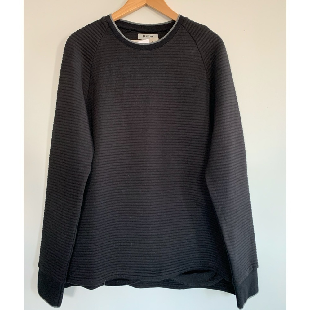 NWT! Reaction Kenneth Cole Crew Neck Quilted Pull Over Sweater Medium NWT